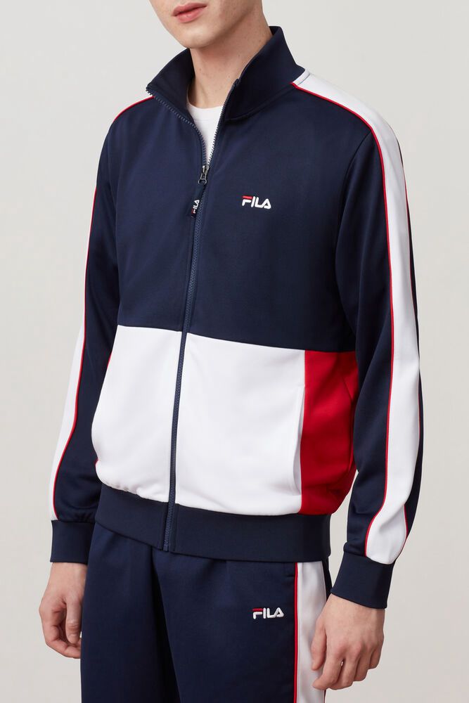 Fila Michele Navy/White/Red Jacket Mens - NZ 61235-TPZH